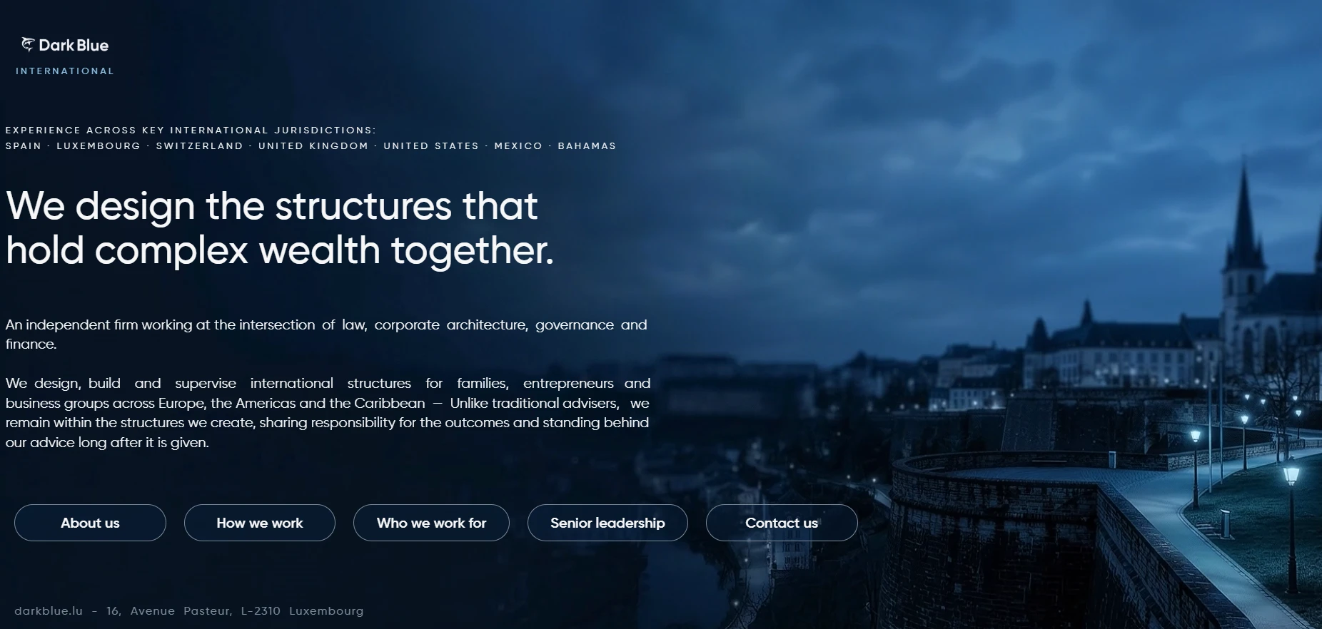 Dark Blue homepage