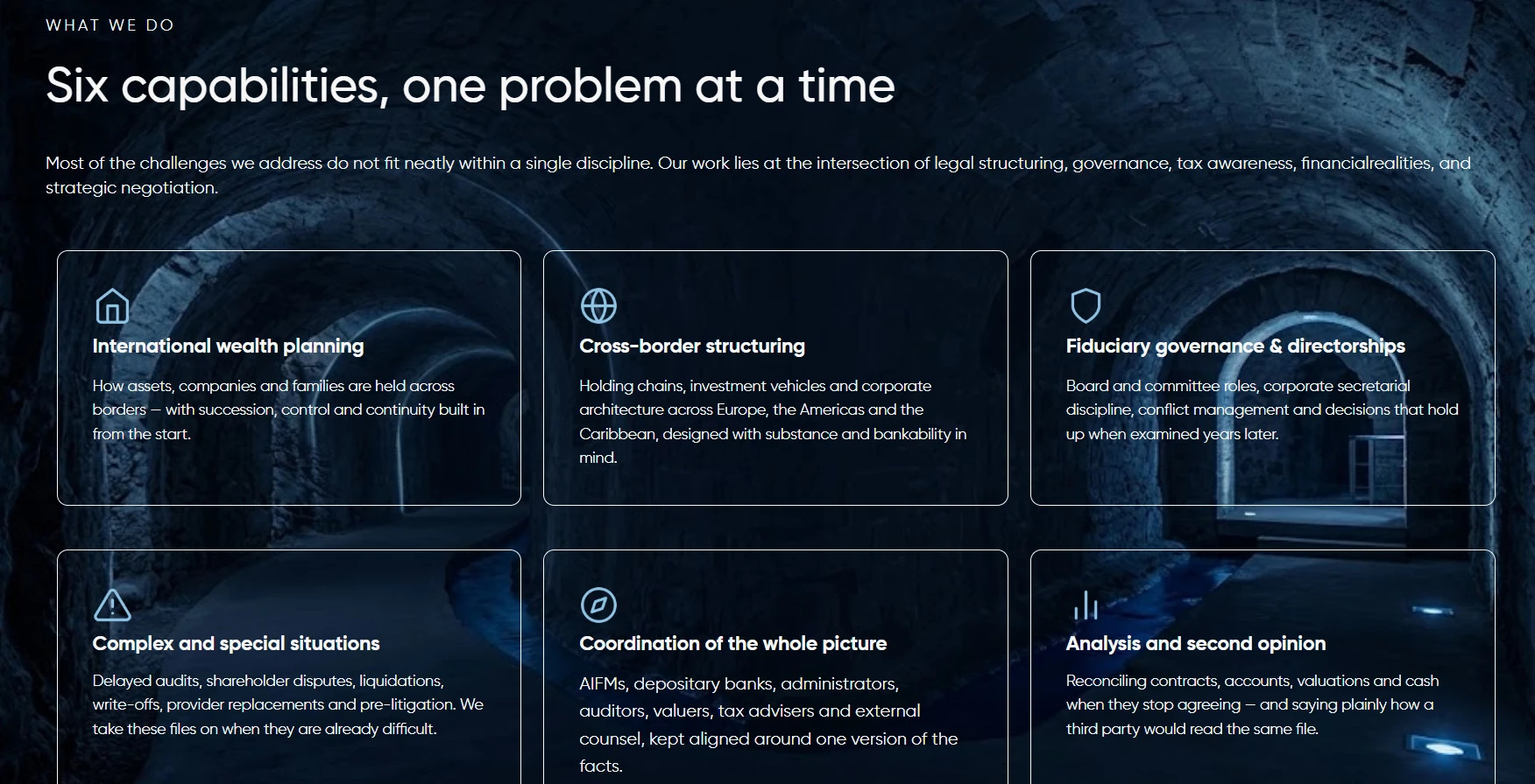 Dark Blue services section