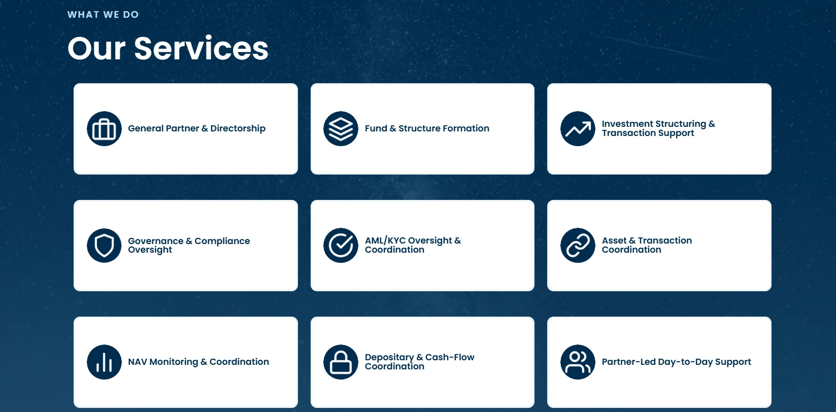 Light Blue Compass services section